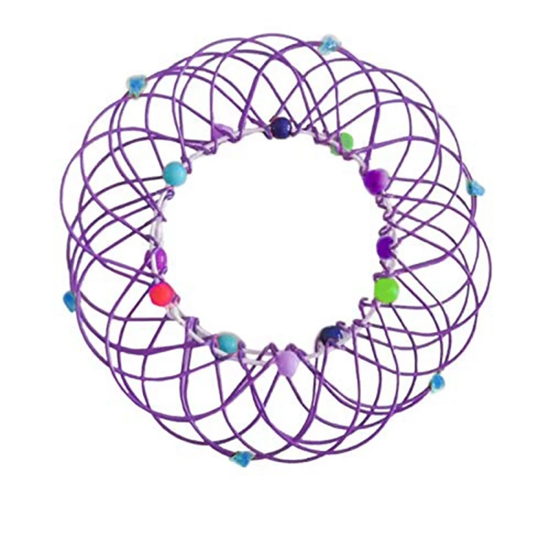 

3PCS Flexible Basket Magic Flow Ring Multicolored Rotating Flower Basket Toy Autism Special Needs Stress Reliever Toy