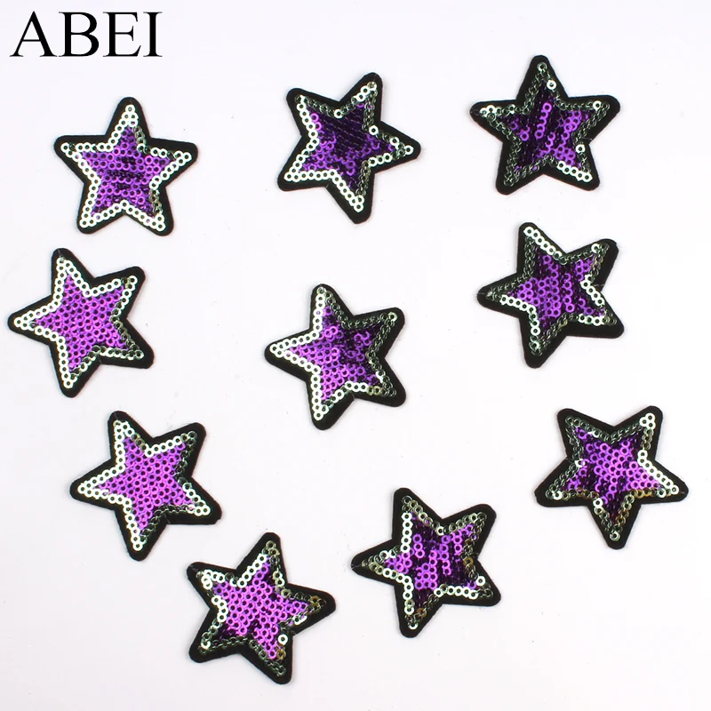 10 шт. расшитые блестками нашивки со звездами наклейки для украшения джинсов