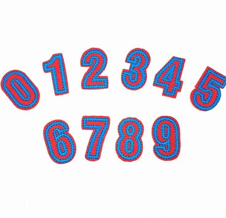 1Pcs Number Embroidered Iron On Patch Applique For Jacket Bag Clothing Sew badge Patches Garment Accessories | Дом и сад