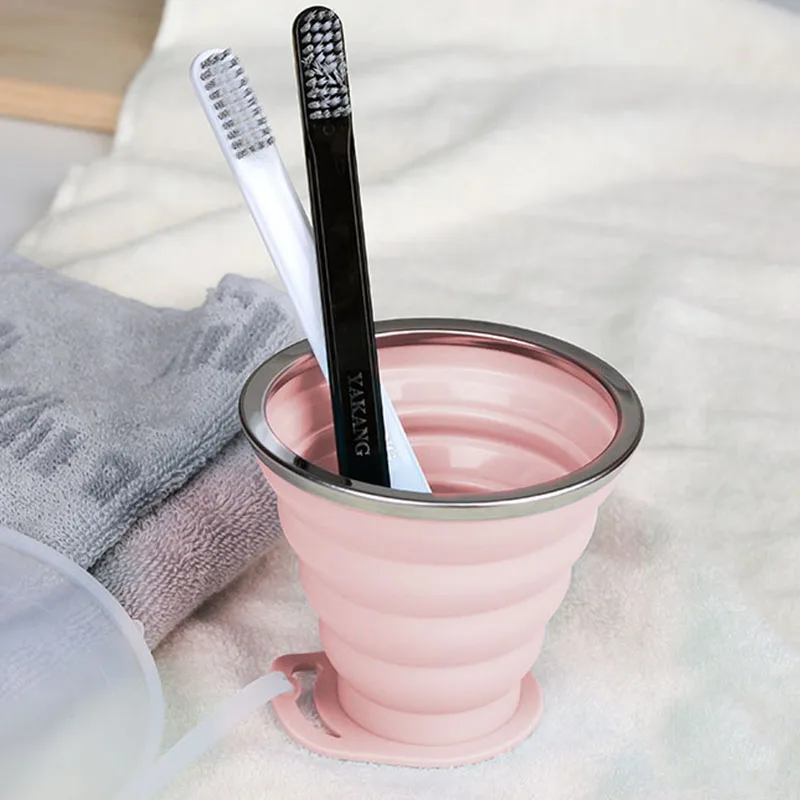 

270ML Silicone Water Cup Outdoor Portable Folding Camping Coffee Cups Drinking Water Mugs Retractable Handcup