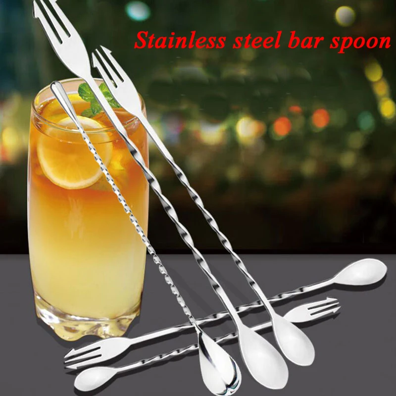 Вилка из нержавеющей стали для коктейлей ложка льда посуда приборы бара стержень