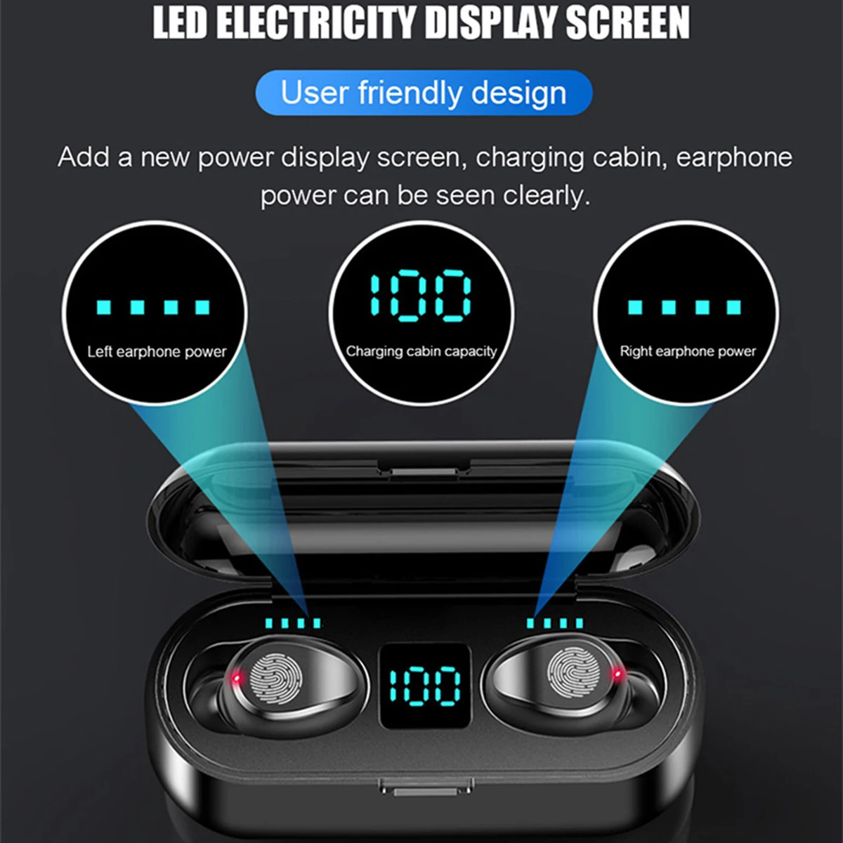 TWS Wireless Bluetooth Earphone BT5.0 touch control voice Noise Cancelling Earbuds Headphone In Ear Earpiece Sports Headset | Электроника
