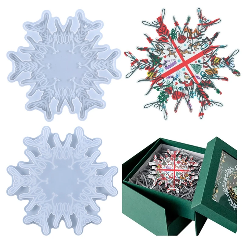 

Snowflake Tea Coaster Crystal Epoxy Resin Mold Cup Mat Pad Silicone Mould DIY Crafts Home Decoration Casting Tool