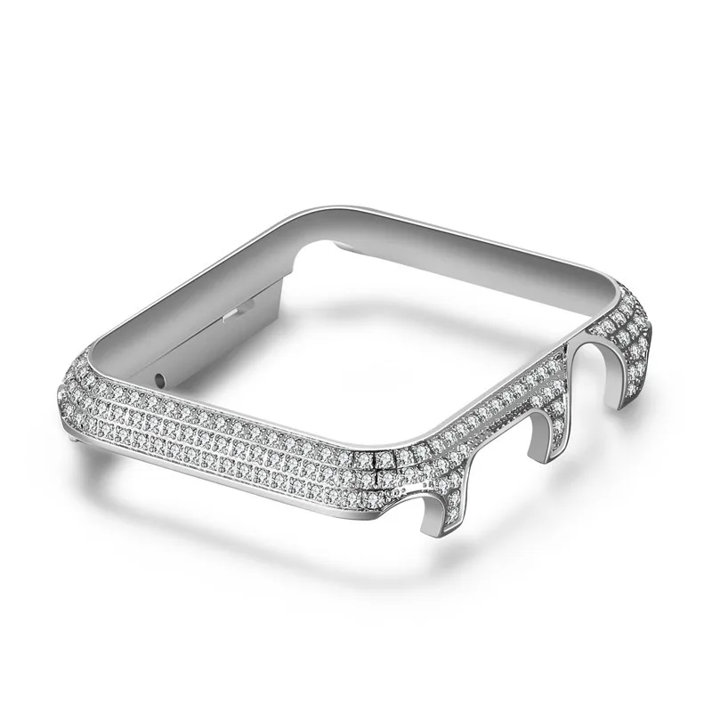 Сверкающий чехол с кристаллами и бриллиантами для apple watch series 5 4 3 2 1, металлический бампер, защитная рамка, чехол для iwatch 44/40/42/38 мм