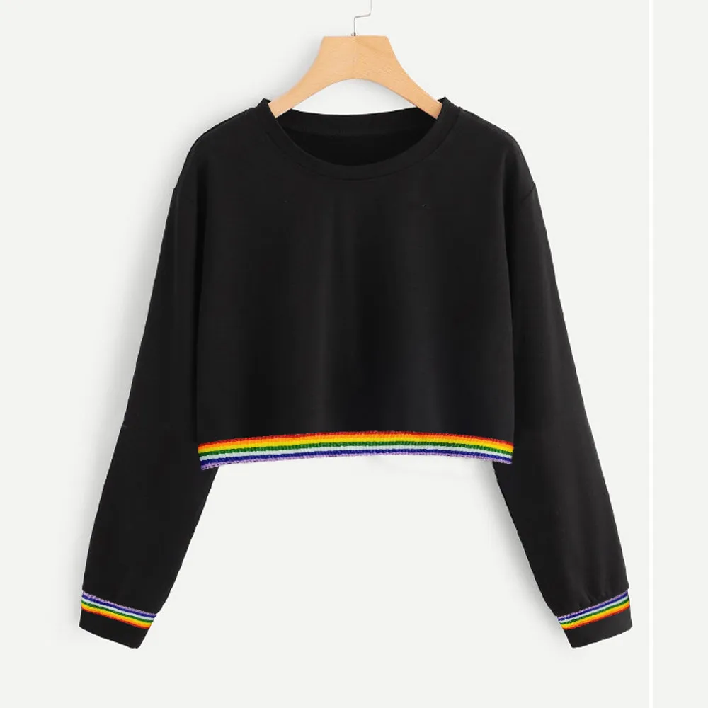 Новинка 2019 женские толстовки Осенний женский свитер однотонный цвет лента на