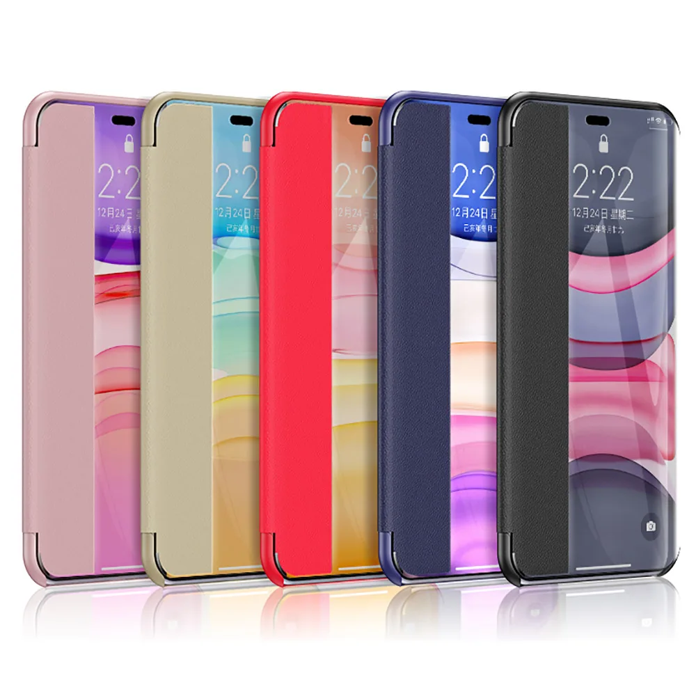 Для Apple iPhone 11 Pro Max Xs XR X 6/6s/7/8 Plus зеркало вид Смарт флип чехол 360 полная защита