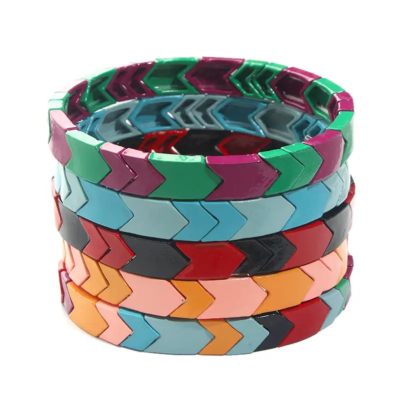 Flatfoosie Fashion Gold Enamel Stretch Bracelet Women Homme Wrist Band Brazalete Mujer Gift Bracelets 2019 Accessories Wholesale | Украшения