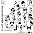 Rocooart 6X6cm винтажная маленькая татуировка сексуальный дизайн черный старошкольный Стиль Женский временный тату стикер боди-арт поддельные тату