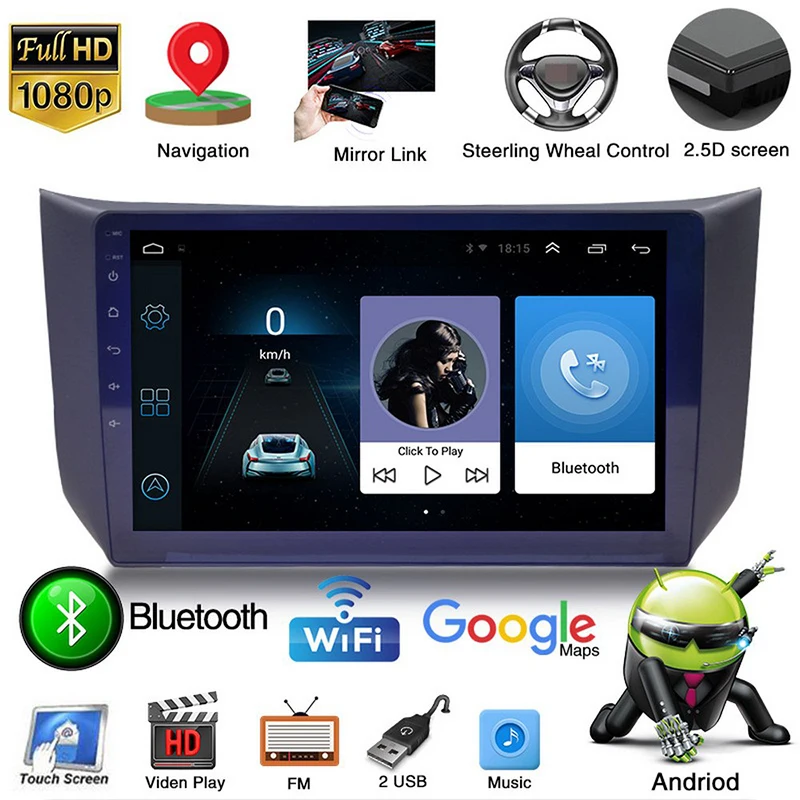 1 Гб + 16 ГБ 2 Din Android9.1 10 &quot ВЫСОКАЯ ЧЁТКОСТЬ мультимедийный плеер для Nissan Sentra 2012 2015