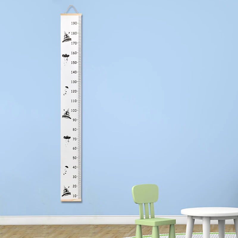 Новинка черно-белая детская линейка деревянная для роста Размерная таблица