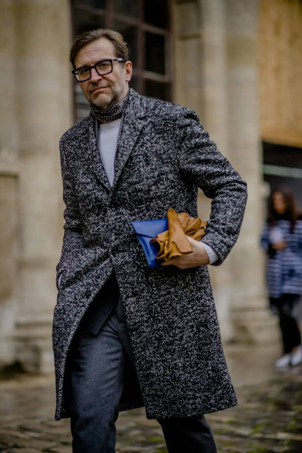 Индивидуальный пошив мужские пальто в елочку на заказ Мужская зимняя длинная