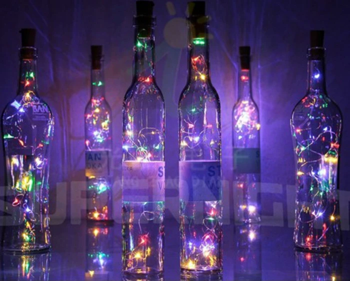 Светодиодная Звездная гирлянда в форме пробки с аккумулятором 2 метра 20