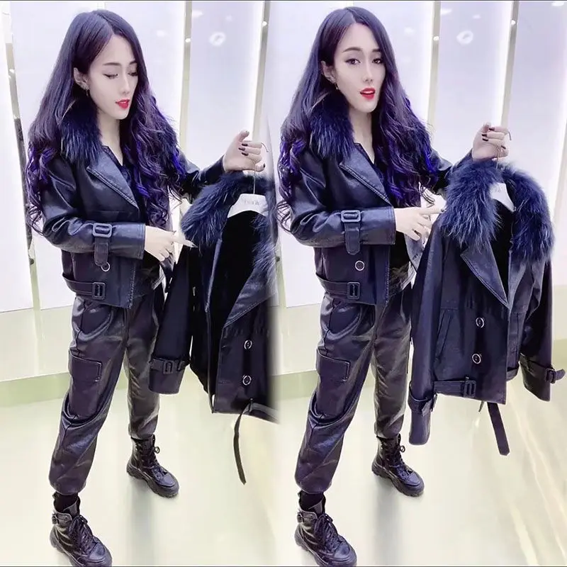 

2021 Winter Korean Style Big Fur Collar Young and Middle-Aged Fashion Long Sleeve Coat