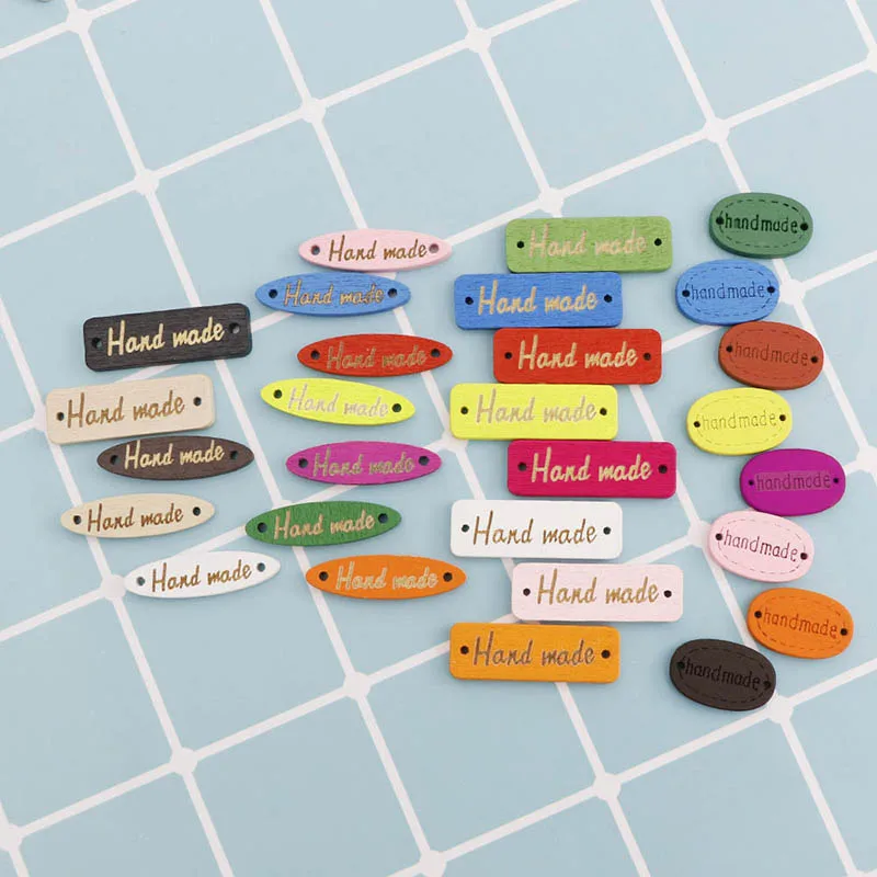 50 шт. деревянные прямоугольные круглые пуговицы ручной работы для шитья