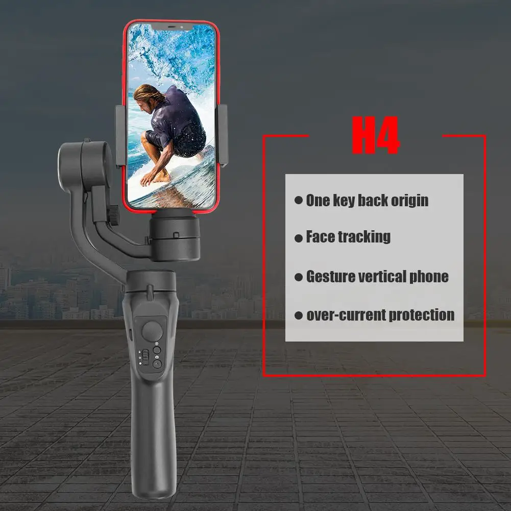 

H4 3-Axis Handheld Bluetooth Gimbal Stabilizer with Clip Holder for Phone Adjustable Direction Handheld Gimbal Stabilizer
