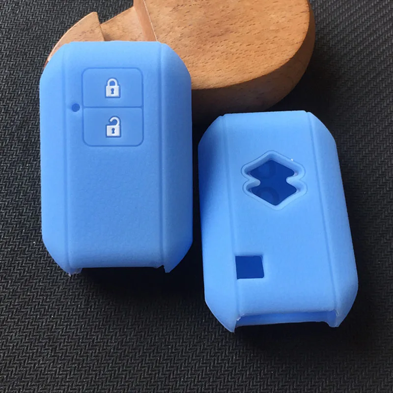 light blue ZAD 3 кнопки дистанционного ключа силиконовый резиновый чехол для ключа автомобиля набор для suzuki swift wagon R японский Монополия Тип 3c - Название цвета: light blue