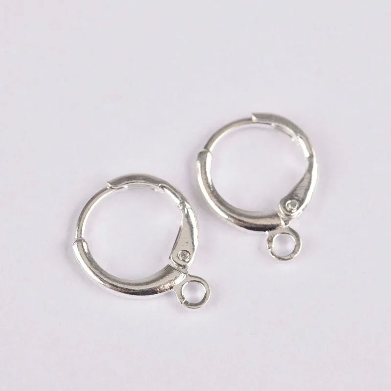 Silver Plated 1000 шт 15 мм корейские небольшие кольцевые застежки для сережек крючки для серьг ушные подхваты для штор серьги DIY ручной работы Бисероплетение материалы оптом - Цвет: Silver Plated