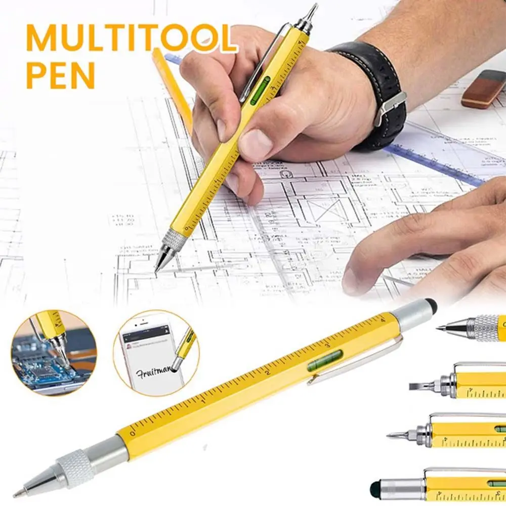 

Metal Multi Function Ballpoint Pen Screwdriver Level Meter Mobile Phone Touch Screen Cross Screwdriver Flat-blade Screwdriver Sc