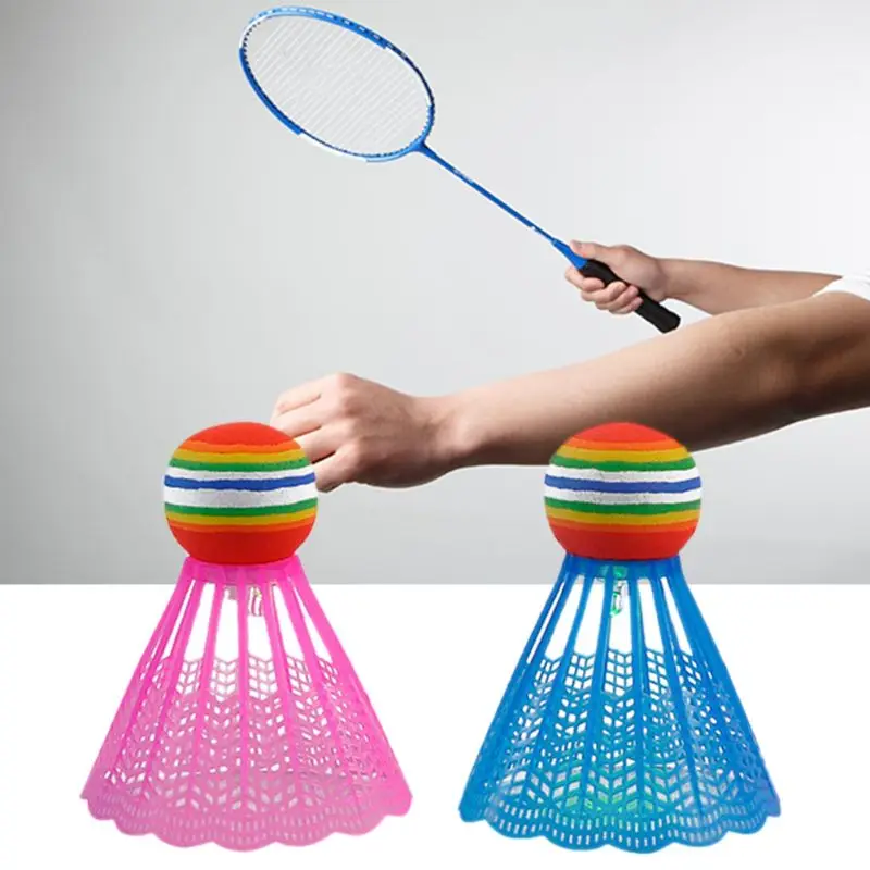

4pcs LED Lighting Badminton Birdies Glow in The Dark Night Nylon Shuttlecock Rainbow Ball Head for Outdoor Indoor Sports
