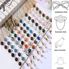 Ожерелье-цепочка для очков женское с натуральным камнем и бусинами