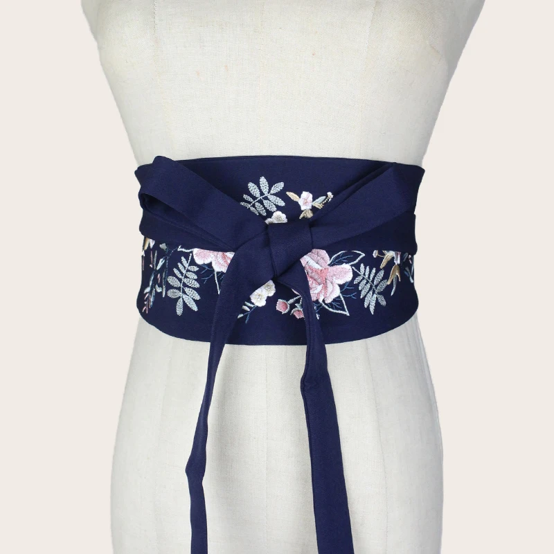 

Женский широкий ремень, черный, простой, в этническом ретро-стиле, с вышивкой