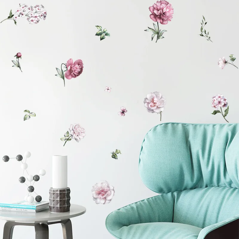 

DIY Durable Painted Flowers Peony Lily Wallpaper Children'S Favorite Delicate Floral Room Home Office Decoration Stickers