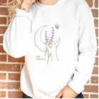 Пчела благодарна. Свитер женский цветной, с принтом пчелы и Луны, 100% хлопок