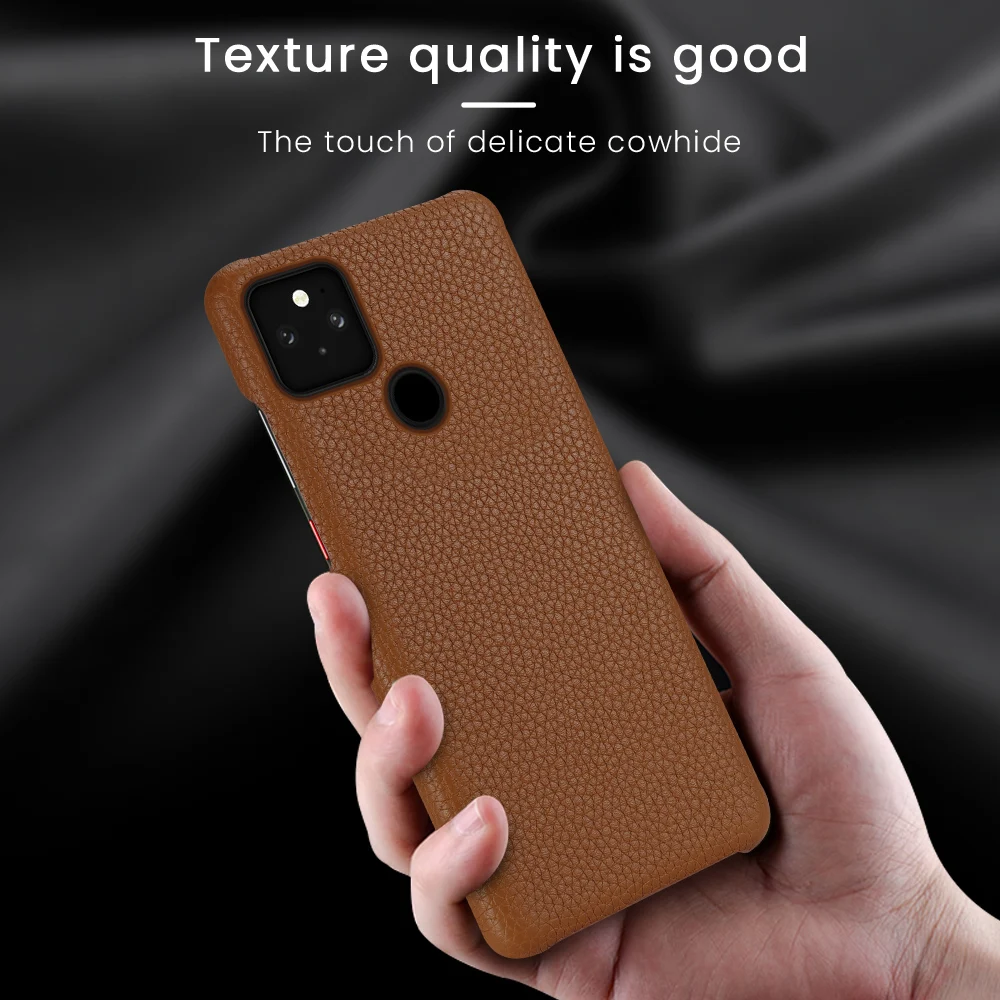 Чехол из натуральной кожи для Google Pixel 6 Pro 5 5A 4 4A лицевая кожа полупрозрачная