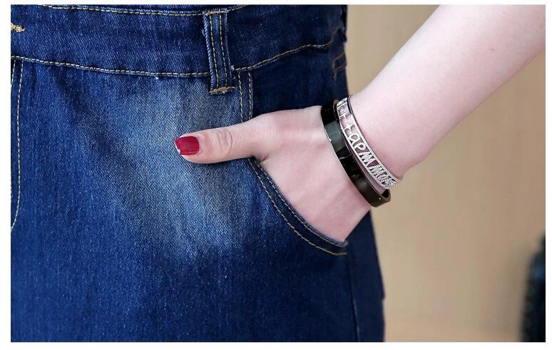 

#2723 Spring Summer Half Sleeve Denim Dress Women Lapel Collar Slim High Waist Pencil Jeans Dresses Ladies Elegant Plus Size 5XL