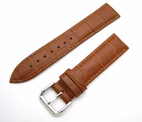 carlywet 12 14 16 18 20 22 24mm real claf leather light brown luxury alligator grain watch band strap for casio seiko fossil iwc