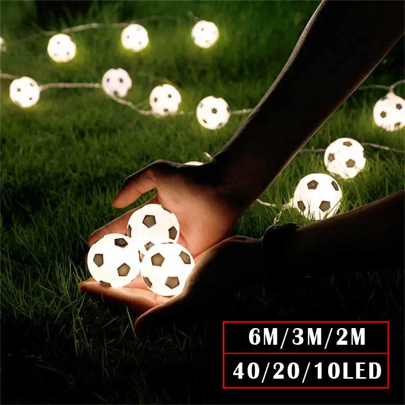 

Soccer Balls String Lights 10/20/40 LED Football Garland Lights Bedroom Home Wedding Party Christmas Decorative Lights Bar Club.