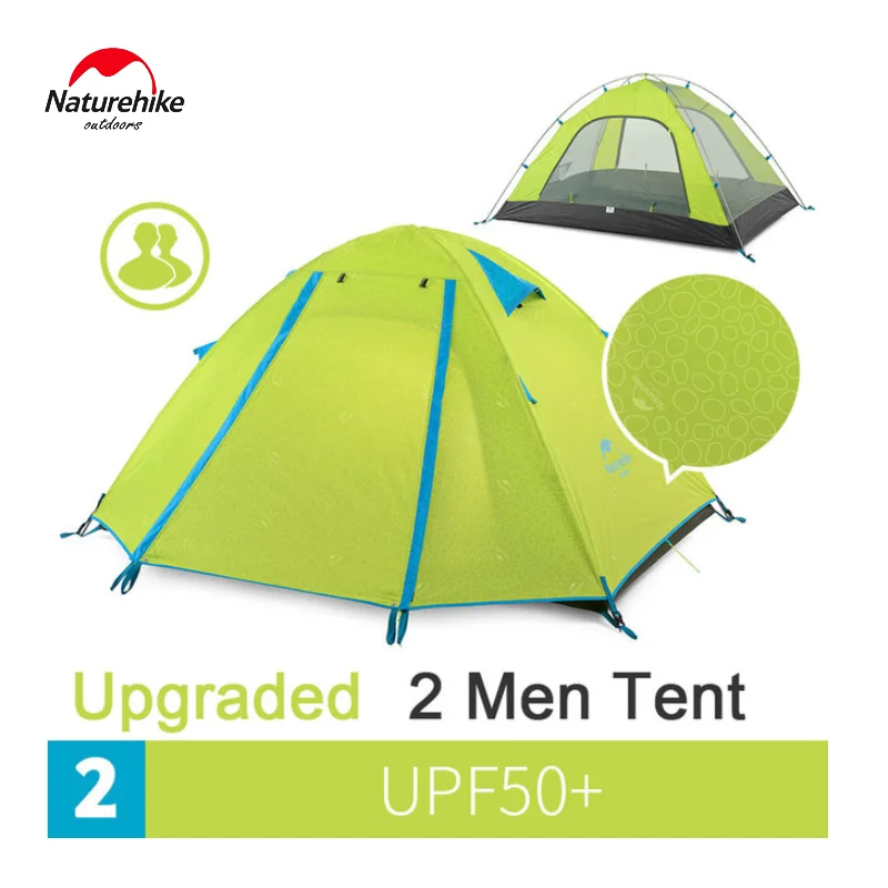 Günstig Naturehike 2/3/4 Person Ultraleicht Ultraleicht Wasserdichte Doppel Schicht Anti-uv Sonnenschutz Große Camping Zelte Nylon Atmungsaktive Mes