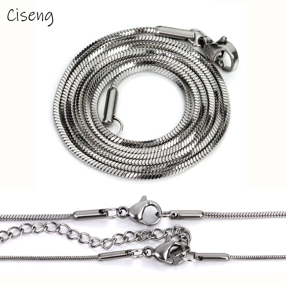 Ciseng 5 шт./лот из нержавеющей стали ожерелье цепочки Серебряный тон со змеиным