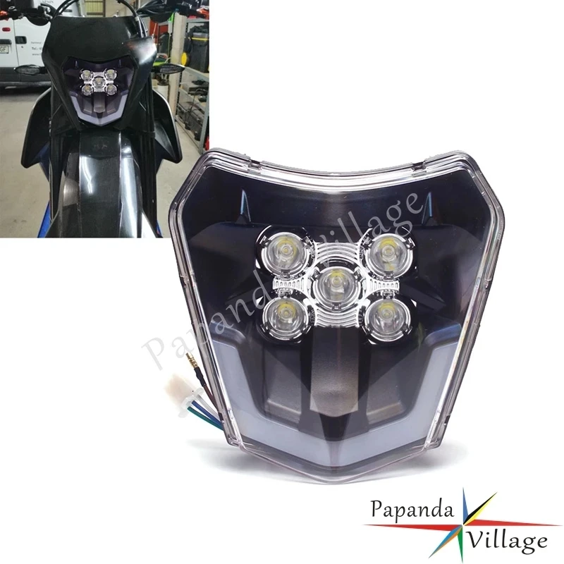 

For EXC XC XCF XCW XCFW SX SXF SMCR 125 150 250 350 450 690 Motorbike Motocross LED Headlight Enduro Dirt Bike Lighting Assembly