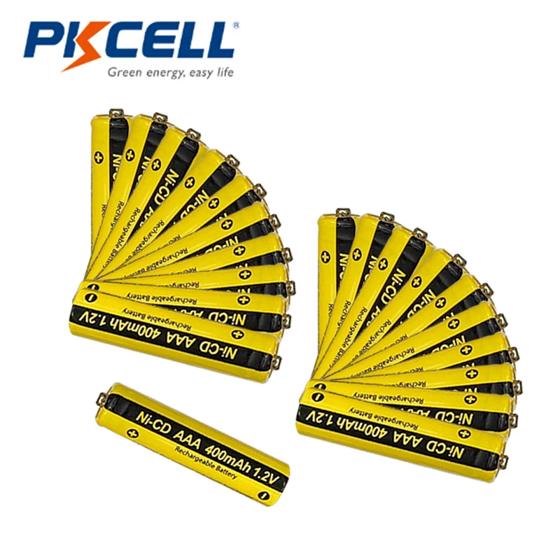 24 шт. PKCELL AAA батарея 1 2 v-гидридных и никель-кадмиевых типов аккумуляторов 400 мАч aaa
