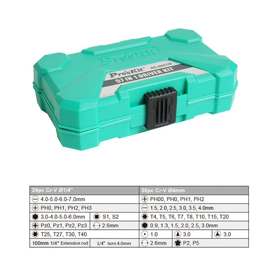 Pros'kit SD-9857m Многофункциональный 57 в 1 компьютерный прецизионный Набор отверток