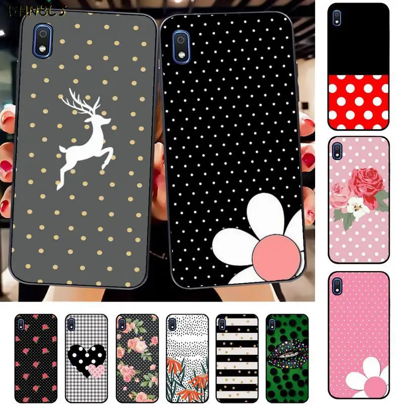 

FHNBLJ Polka dots Art Print Silver Star Black Phone Case for Samsung A10 20s 71 51 10 s 20 30 40 50 70 80 91 A30s 11 31 21