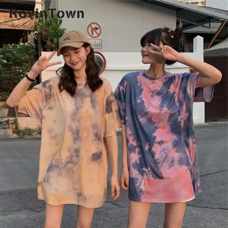 Женская футболка с коротким рукавом и круглым вырезом свободная повседневная в