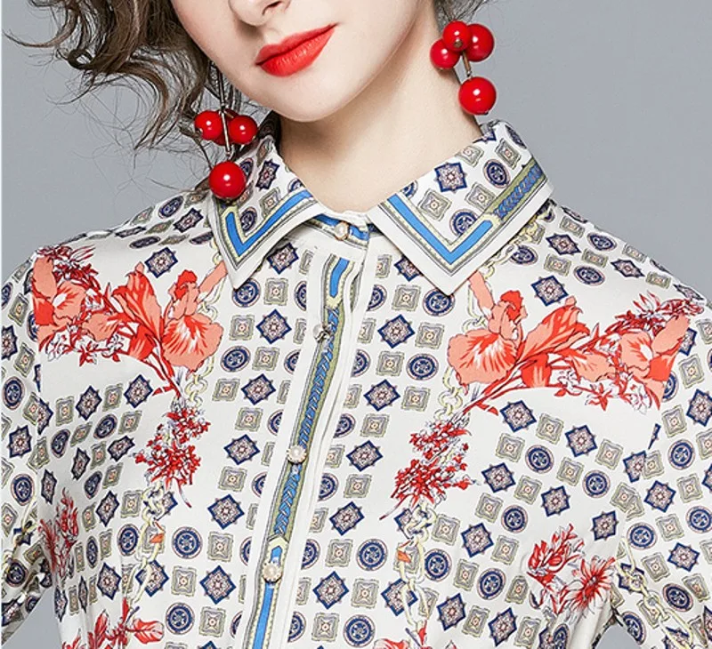 

2020 autumn Elegant Vintage Dress Fashion Casual Women Long Sleeve High Waist Midi Dress Printed Slim Dress vestidos