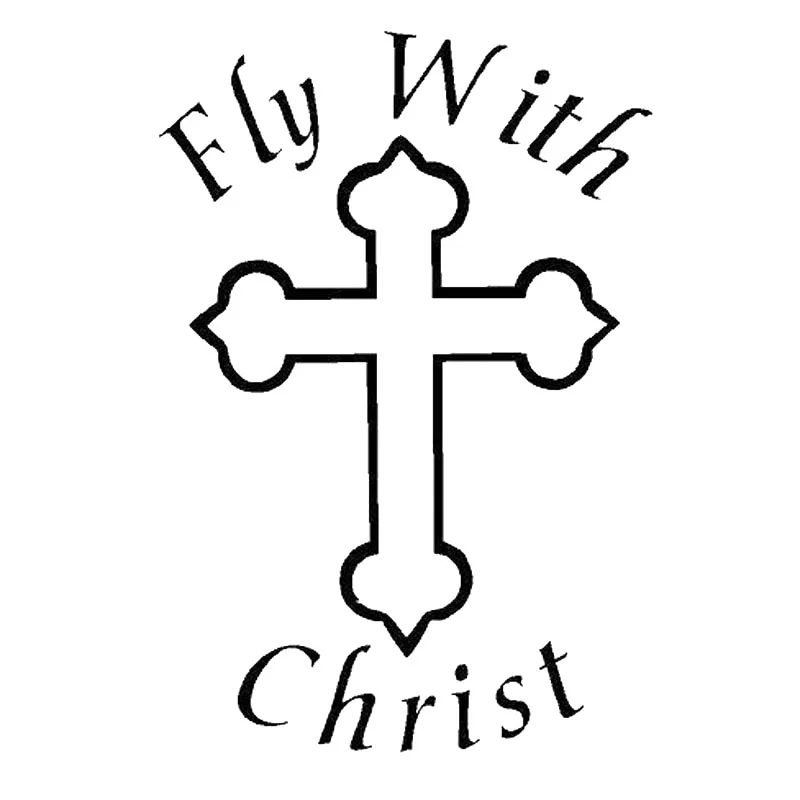 

12.2*18CM FLY WITH CHRIST Religious Car Stickers Funny letter Car Styling Window Bumper Novelty JDM Drift stickers