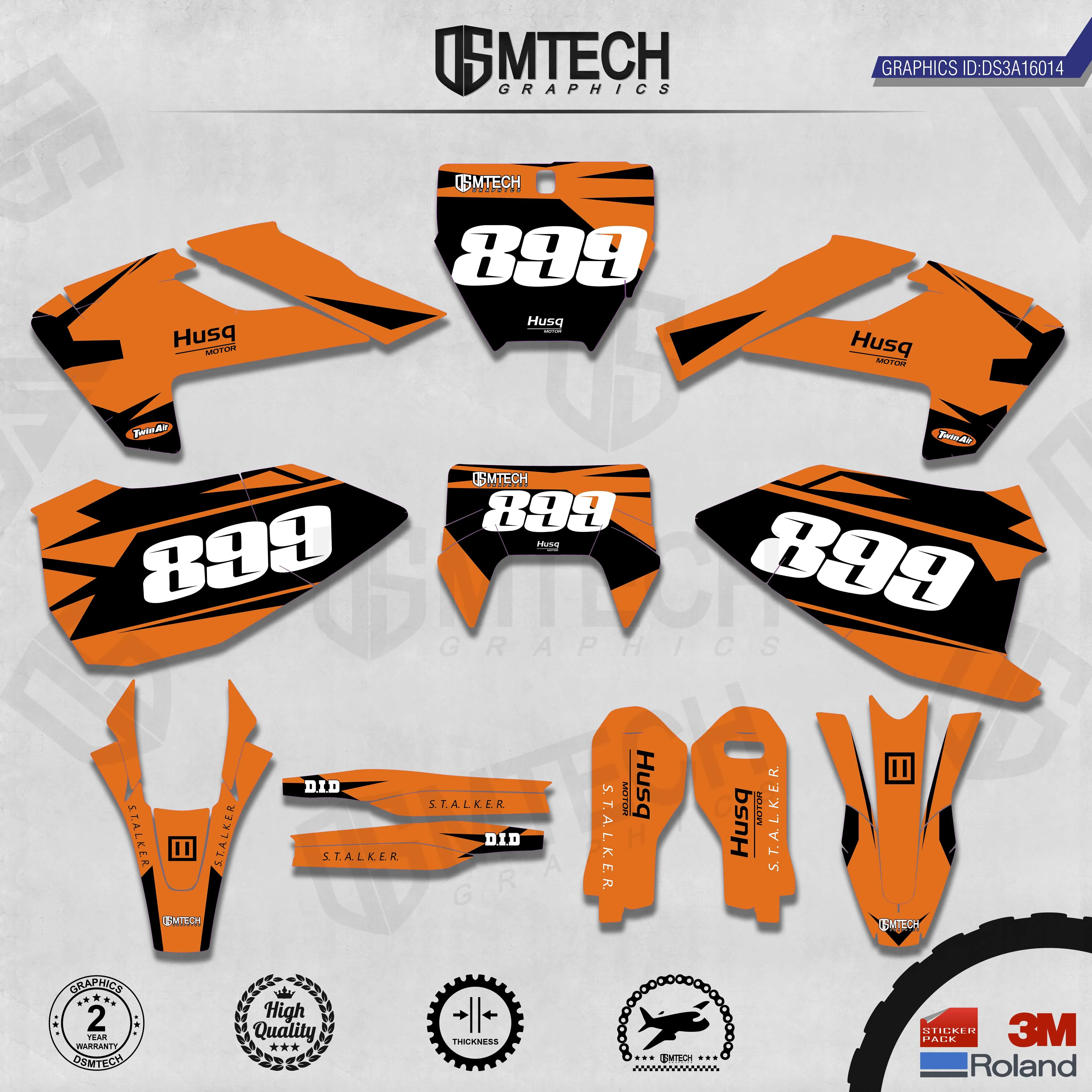 DSMTECH Customized Team Graphics Backgrounds Decals 3M Custom Stickers For TC FC TX FX FS 2016-2018  TE FE 2017-2019  014