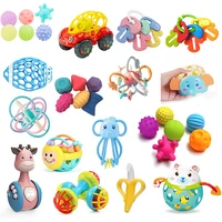 baby rubber ball toys develop tactile senses textured touch hand grasping toy massage training ball kid soft rattle learning toy