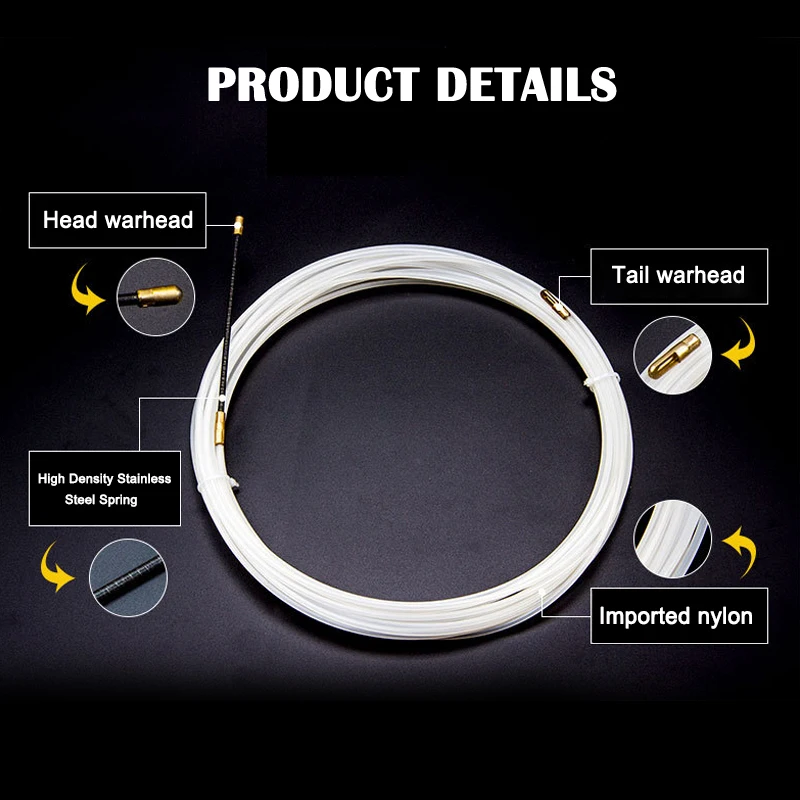 

Nylon Wire Cable Electrical Fish Tape Puller Extractor Guide Device for Electrician J8