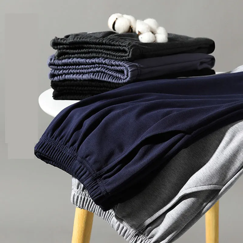 

5XL Big Size Men's Cotton Thin Summer Homewear Pants Men Elastic Loose Sleep Pants Casual Sleepwear Shorts Mens Sleep Bottoms