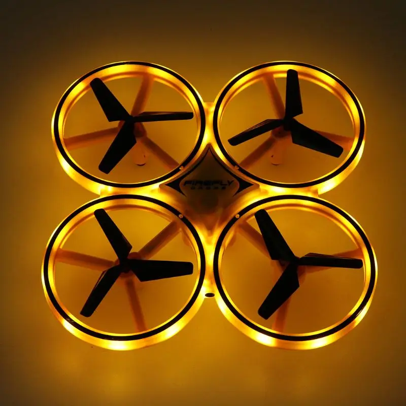 

Four-Axis Aircraft Pneumatic Remote Control Smart Watch Drone Quadcopter with LED Lights for Gesture Interaction Children Gift