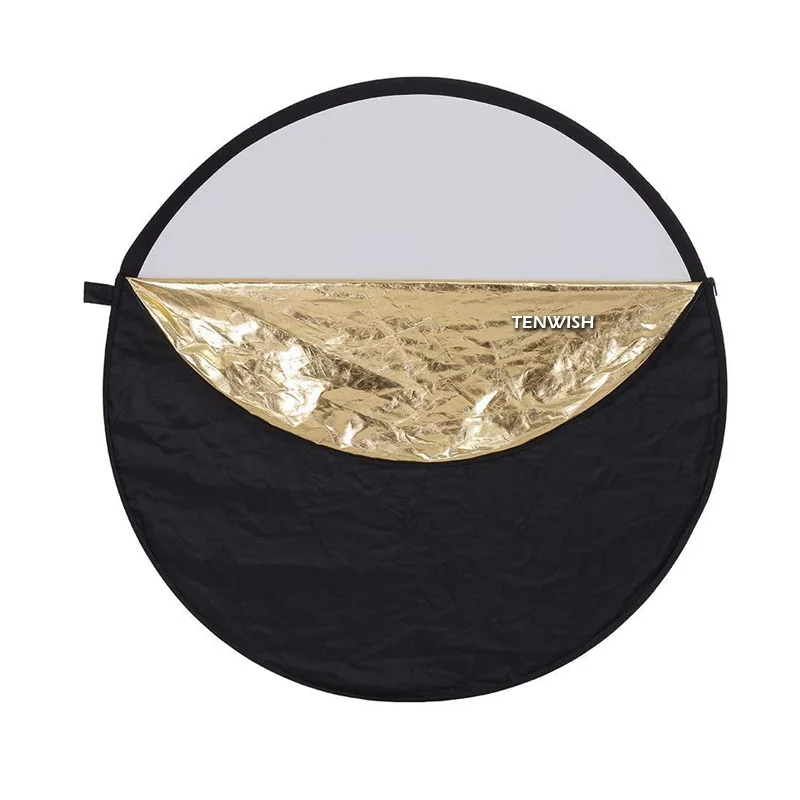 TENWISH 24inches/60cm 5in1 Circular Reflector Collapsible Compact Multi Disc Studio Lighting Modifier for Product Portrait Shots |