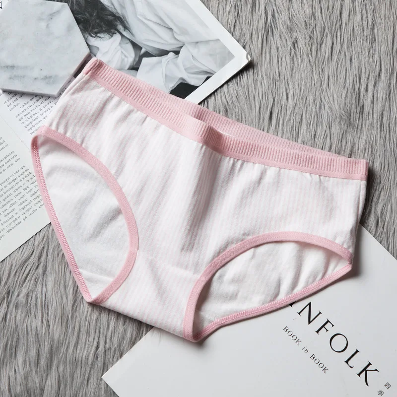 pink SP& CITY японское милое Полосатое хлопковое нижнее белье женские сексуальные трусики для менструации мягкие милые бесшовные трусы нижнее белье - Цвет: pink