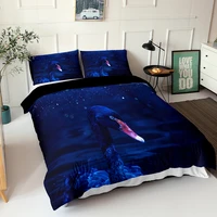 black bed coverlet 3d bedding linens ninght swan printed duvet cover with pillowcases home textiles with hign quality