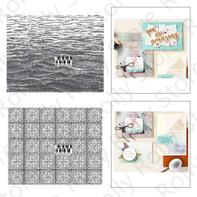 

Water Pattern Clear Stamps For Scrapbooking Card Decorative Checkered Background Photo Album 2022 New Arrival No Cutting Dies