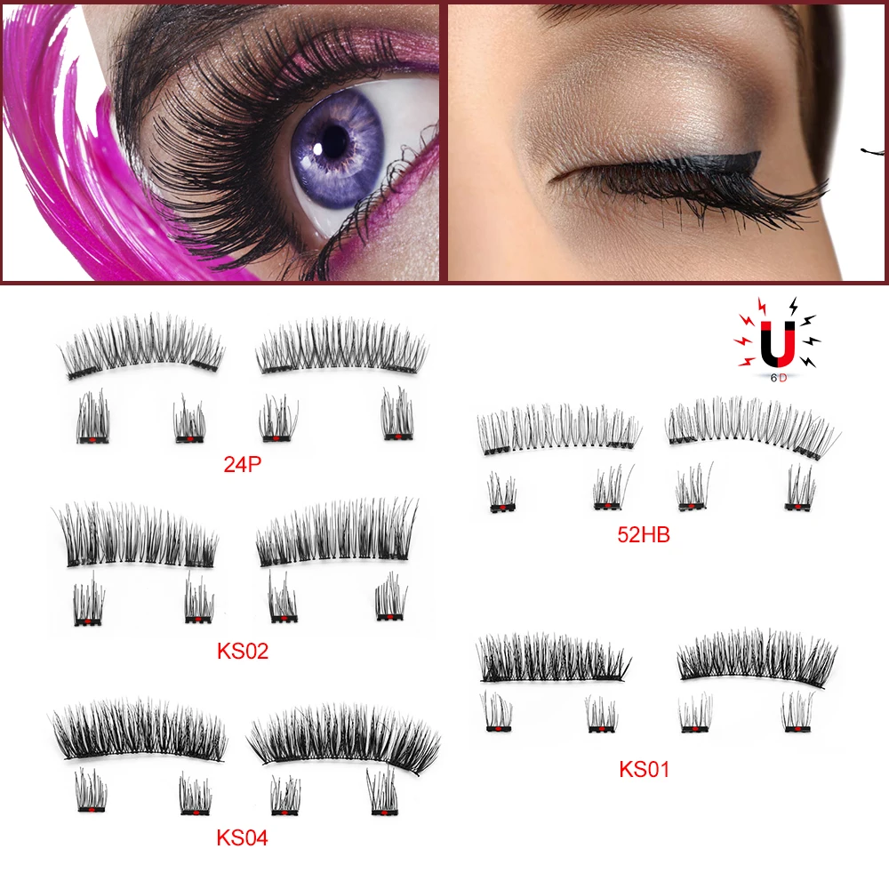 3D Магнитные ресницы невидимые магнитные норковые с пинцетом толстые полная